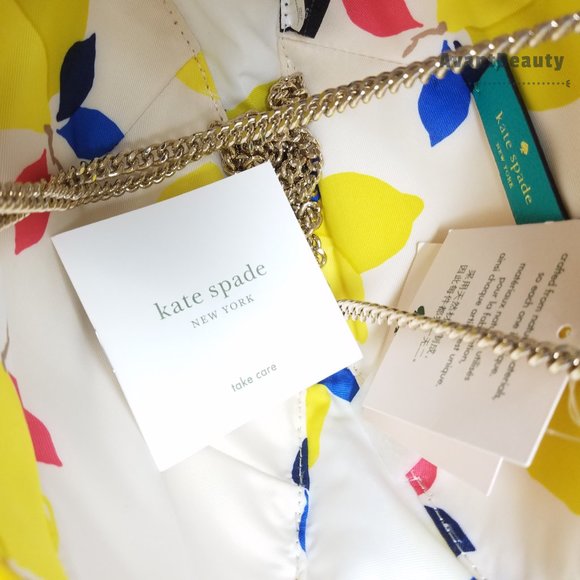 Kate Spade Lemon Zest Wicker Crossbody Yellow New - Picture 10 of 12